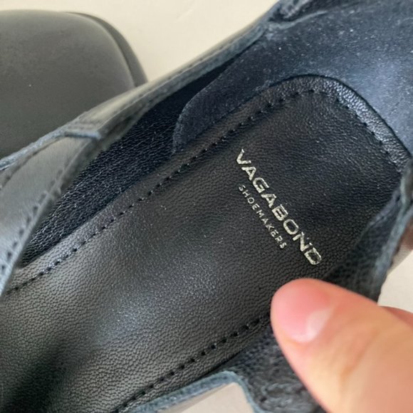 NWOT Vagabond Free People Ansie Mary Jane Black Leather Heels Sz 36 - Picture 4 of 8